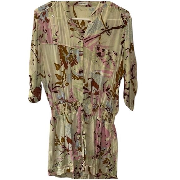 ✨POUPETTE ST BARTH SHORT SZ MEDIUM JUMPSUIT FELICIA BUTTONED YELLOW JUNGLE✨ - Picture 5 of 9